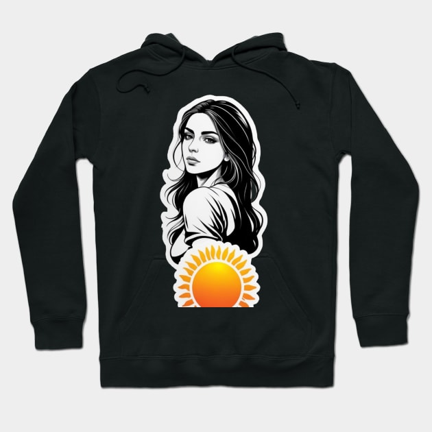 girl with sun Hoodie by NeyPlanet